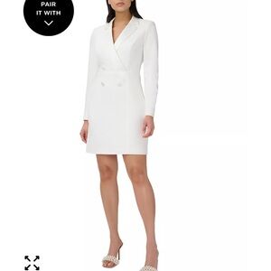 Adrianna Papell White Long Sleeve Dress